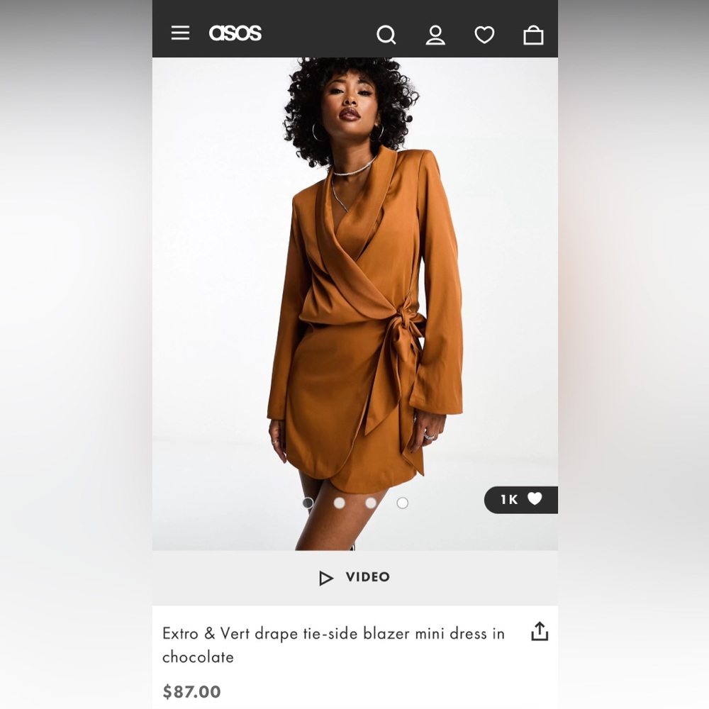 Wrap blazer mini dress from ASOS.